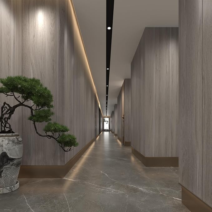 Light Wood Contact Paper for Cabinets Wood Grain Vinyl Wrap Grey Wood Wallpaper