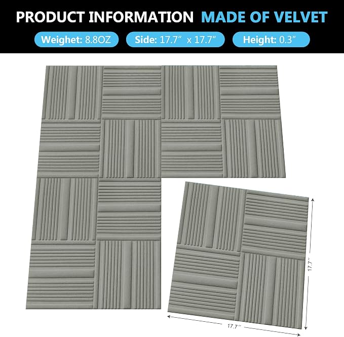 Velvet 3d wall panels for Interior wall Decor peel and stick, Soundproof