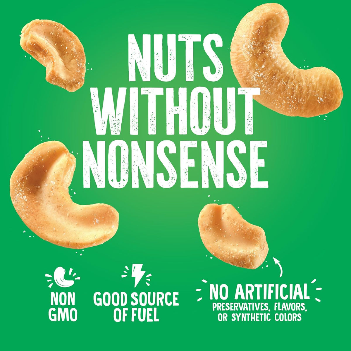 Emerald Nuts Roasted and Salted Cashews 7ct (1-Pack), 100-Calorie Individual Packs, Plant-Based Protein, Kosher Certified, Non-GMO, Contains No Artificial Preservatives, Flavors or Synthetic Colors
