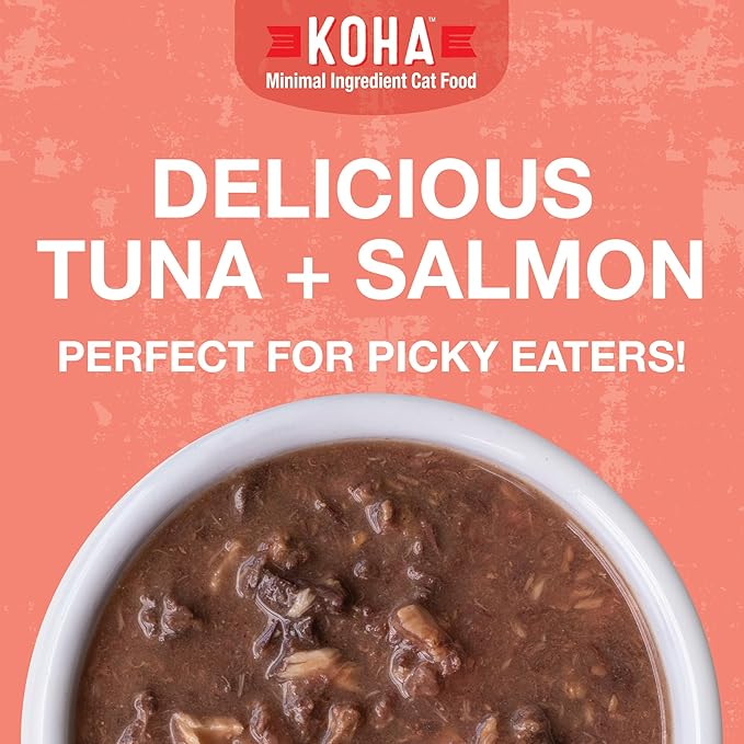 KOHA Poké Bowl Tuna & Salmon Entree in Gravy for Cats, 12-Pack of 3oz Pouches
