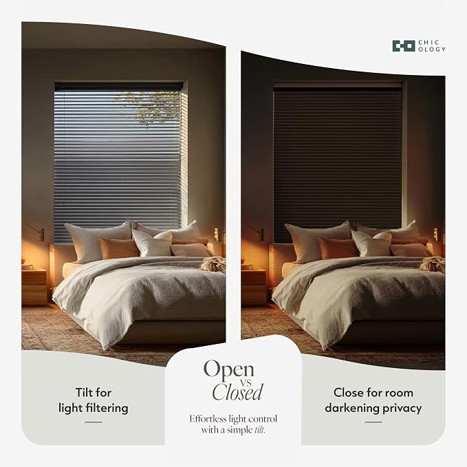 CHICOLOGY Cordless Mini Blinds for Indoor Windows, 82.5" W x 60" H, Light