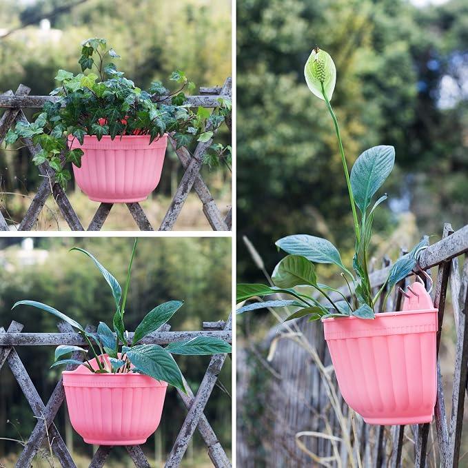 6 Pcs Colorful Resin Wall Hanging Planter Pot Vertical Garden Living Wall Mount