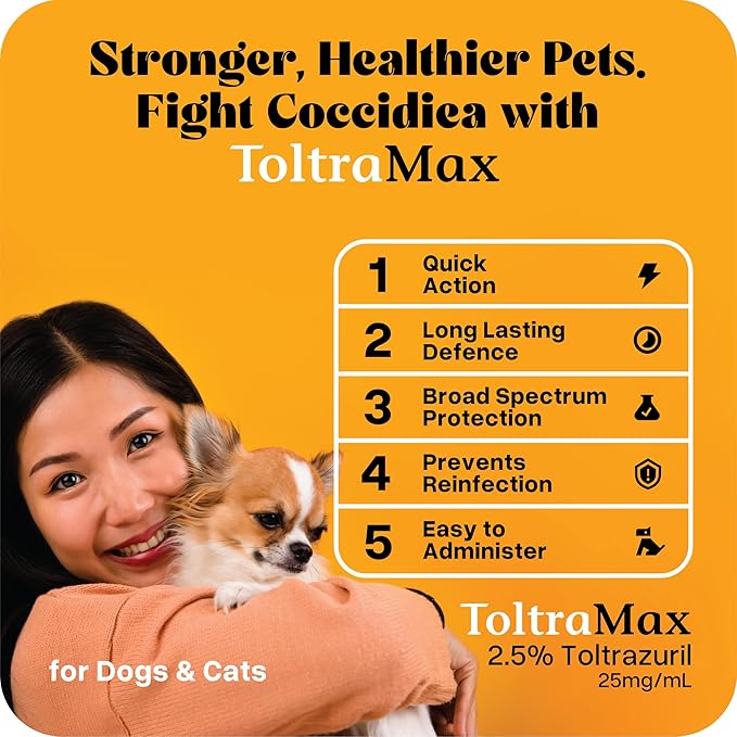 Toltrazuril 2.5% for Horses, Dogs, Cats, 240mL/8 Ounce, for Non-Food Chain Animals, Peanut Butter