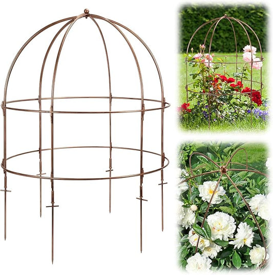 NNG 26 Inch Bird Cage Plant Support, Metal Grow Through Flower Trellis Cage with Dome Top, Garden Plant Support for Peonies Hydrangeas Tomatoes and Climbing Vines