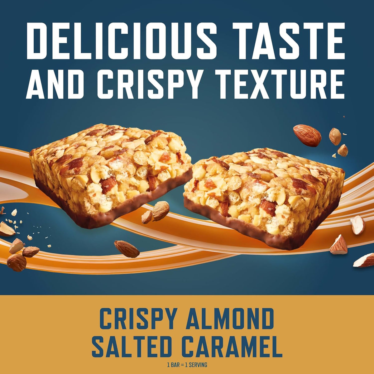 CLIF BUILDERS Protein Bars - Crispy Almond Salted Caramel - Reduced Sugar - Gluten Free - 16g Protein - No Artificial Sweeteners - 1.97 oz. (6 Pack)