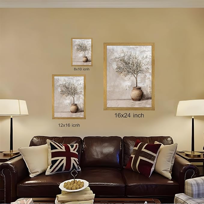Vintage Olive Tree Canvas Wall Art, Farmhouse Aesthetic Oil Painting, Rustic