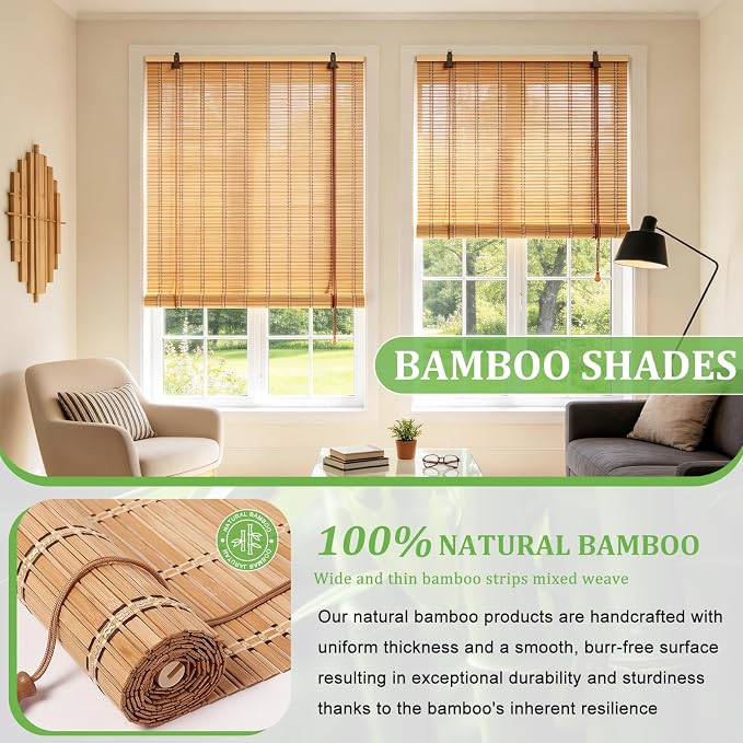 Bamboo Blinds 54x48 inch Bamboo Roman Shades