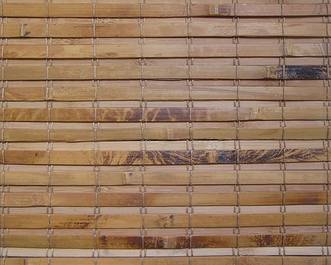 Cordless Woven Wood Roman Shades, 61W x 60H, Hatteras Camel, Sizes 20-72 Wide