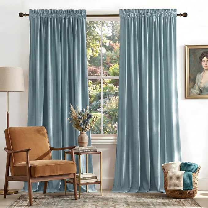 NICETOWN Velvet Curtains 84" Length