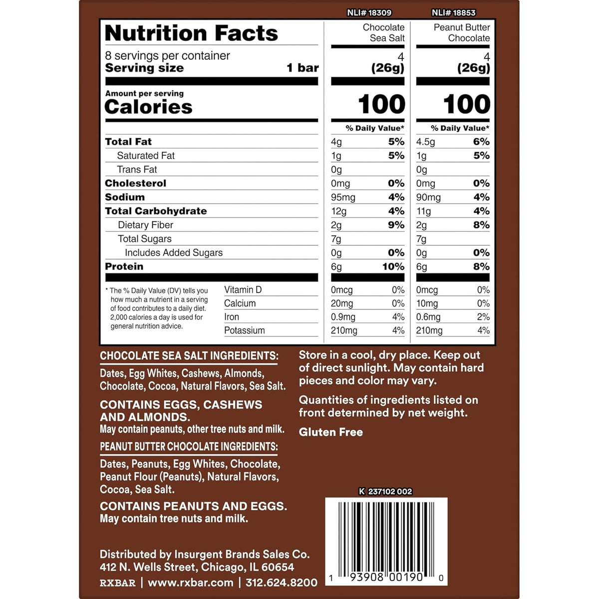 RXBAR Minis Protein Bars, Protein Snack, Snack Bars, Variety Pack, 7.3oz Box (8 Count)