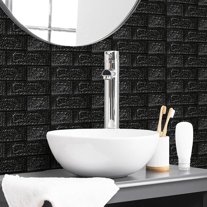 10PCS 3D Wall Panels Peel and Stick Foam, Self-Adhesive Decorative 3D Brick