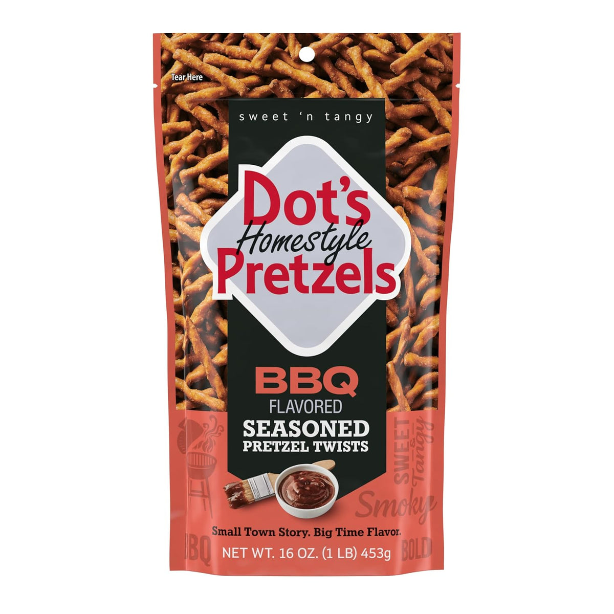 Dot's Homestyle Pretzels BBQ Seasoned Pretzel Twist Snack, 16oz Grocery Sized Bag