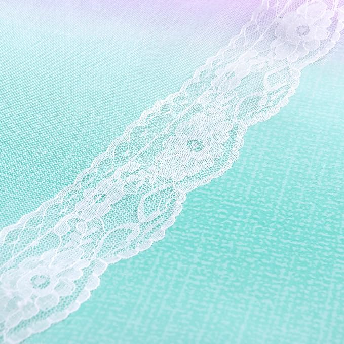 XiDi Curtains for Bedroom Decor, Rainbow Pink Purple Green 62/79/1