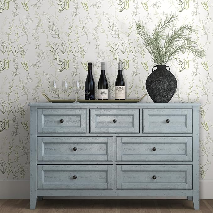 Timeet Floral Peel and Stick Wallpaper Botanical Wildflower Self Adhesive Wall
