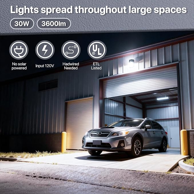 HYPERLITE LED Wall Pack 30W: 3600lm 5000K Daylight 120Vac LED Porch Lights