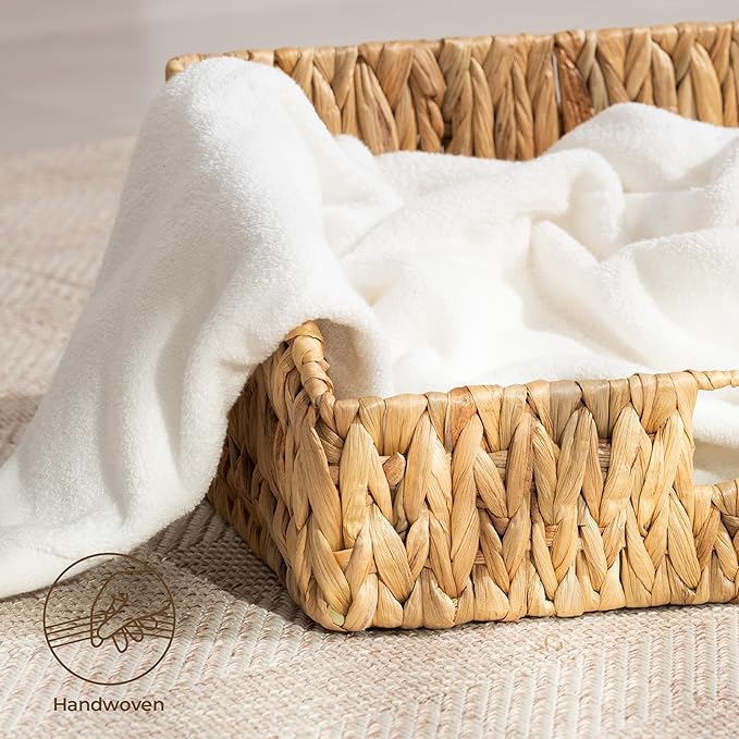 Water Hyacinth Pantry Baskets, Set of 2 (Large & Medium)