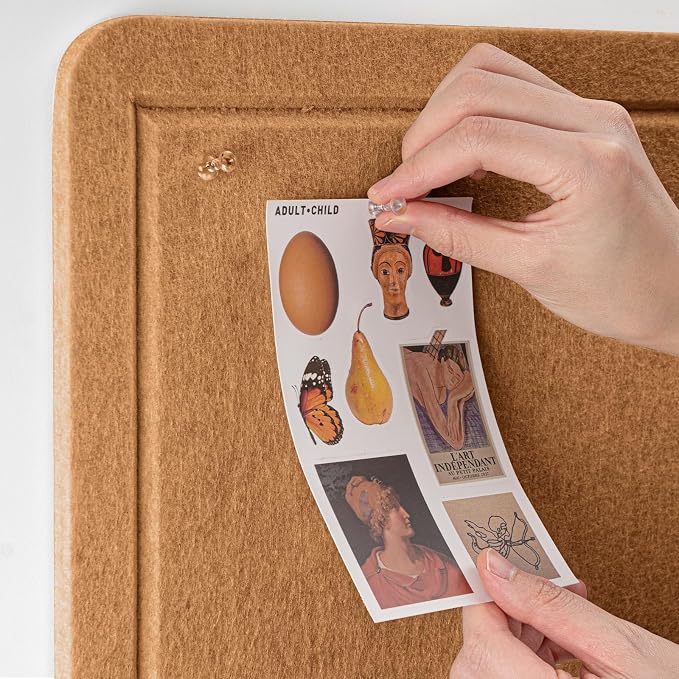 Bulletin Board, 24 x 18 inches Felt Board Decorative Pin Board, Cork Board