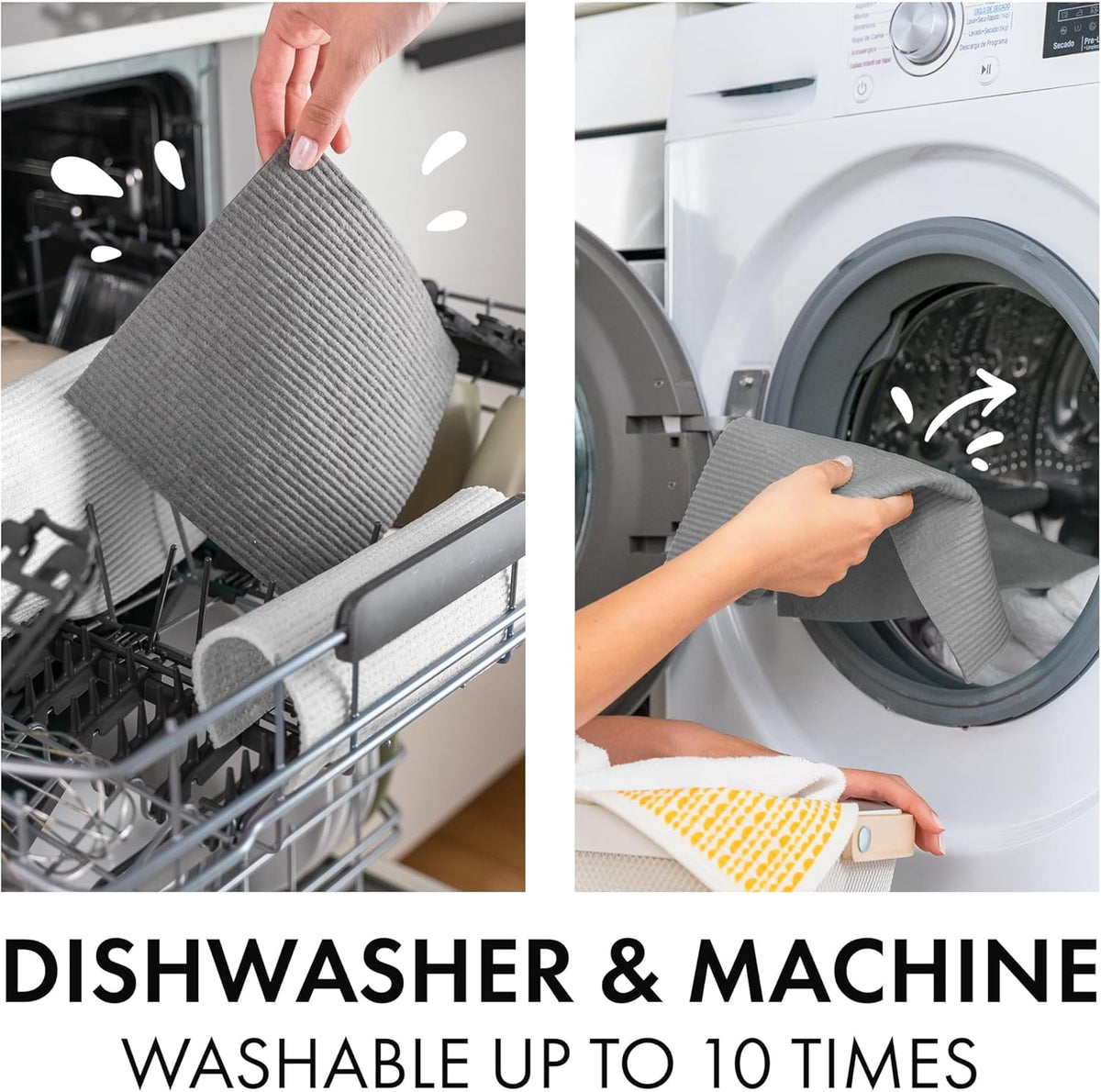 JOYMOOP 18 Pack Microfiber Cleaning Cloth, Kitchen Towels for Dish Drying Washing, Absorbent Streak Free Lint Free Rags for Cleaning, Reusable and Washable Towels - 10" x 10"