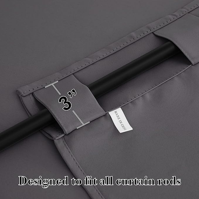 RYB HOME Blackout Curtains for Living Room, Back Tab & Rod Pocket Top