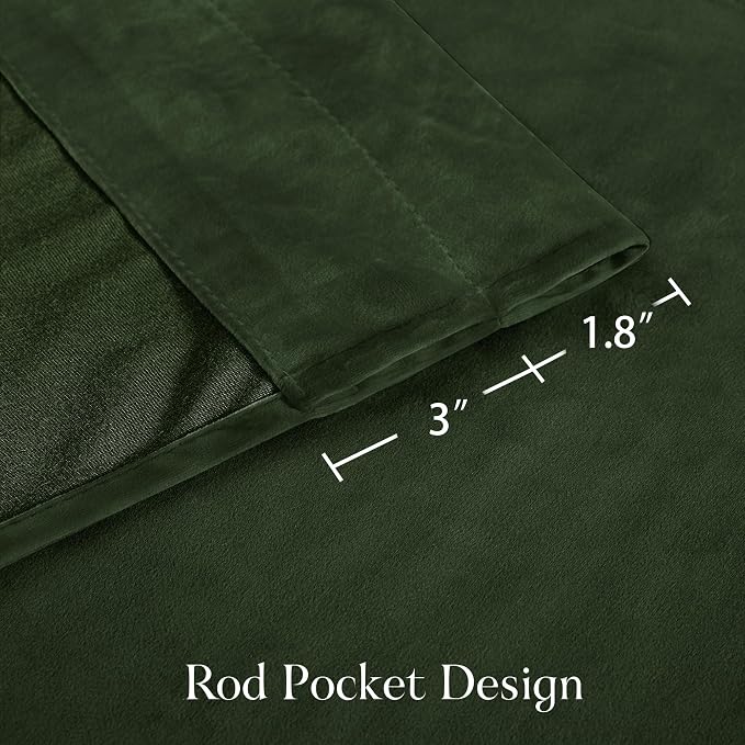 NICETOWN Velvet Cafe Windows Valance, Olive Green Window Treatment