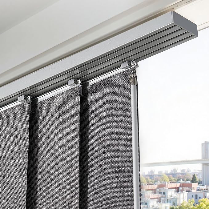 VEVOR Panel Track Blinds, Extendable Track from 45.8 in to 86 in W, Trimmable