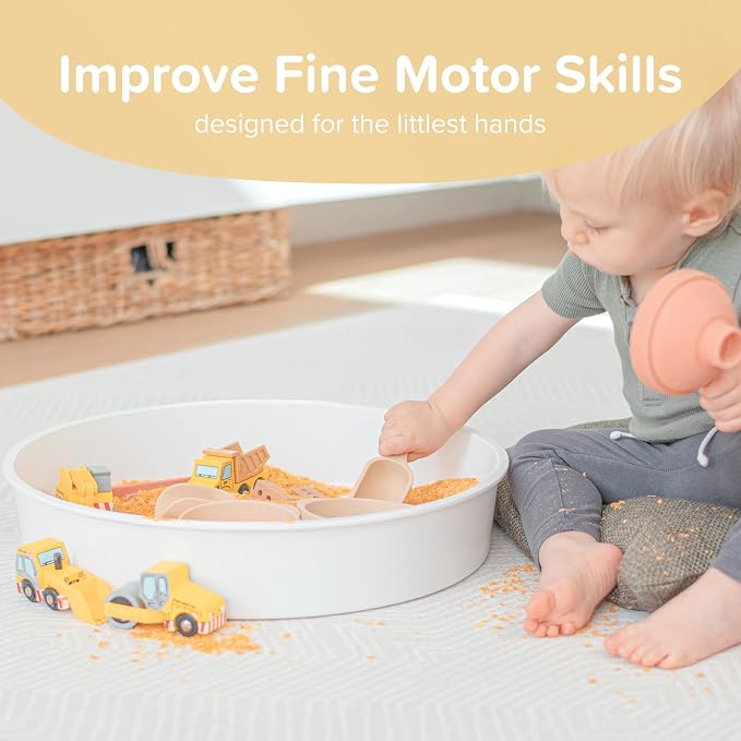 4 x Pastel Mini Scoops for Messy Play | Kids Silicone Sensory Scoops | Kids Scoops Sensory Play | Messy Play Mud Kitchen Accessories | Suitable for 10 Months Plus | Tuff Tray Accessories