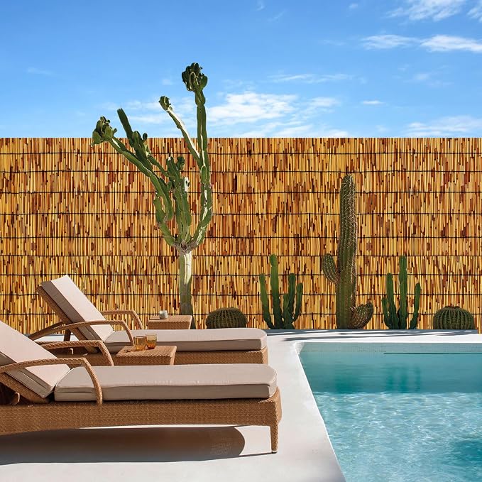 Reed Fencing Rolls, Patio Privacy Screen 5 Feet High, Decorative Bamboo Fence