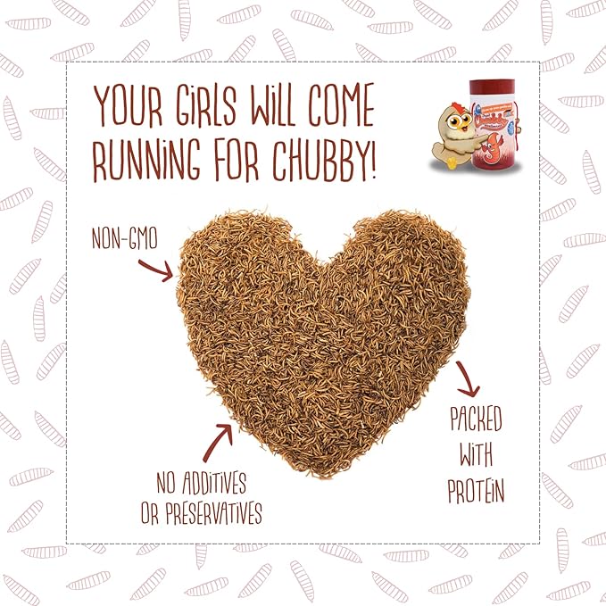 5Lb Chubby Dried Mealworms High Protein Treat for Chickens, Ducks & Birds