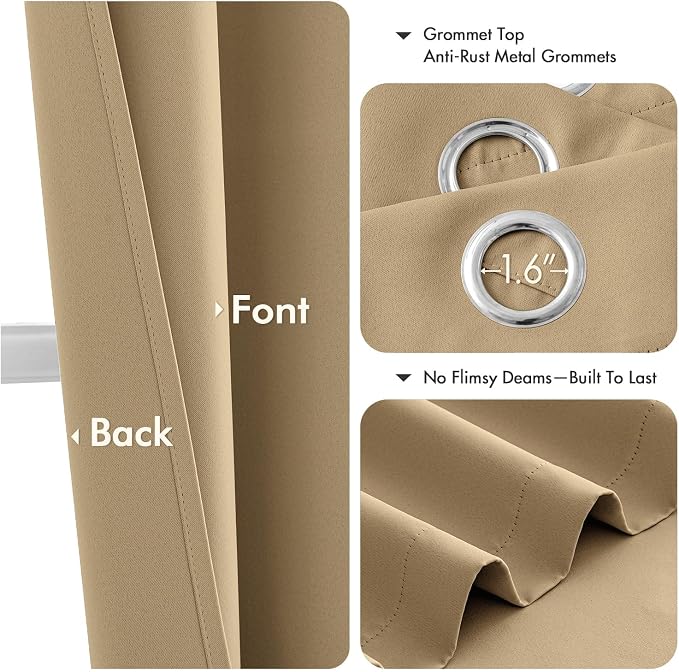 MIULEE Blackout Curtains for Bedroom Living Room 2 Panels, Thermal Insulated