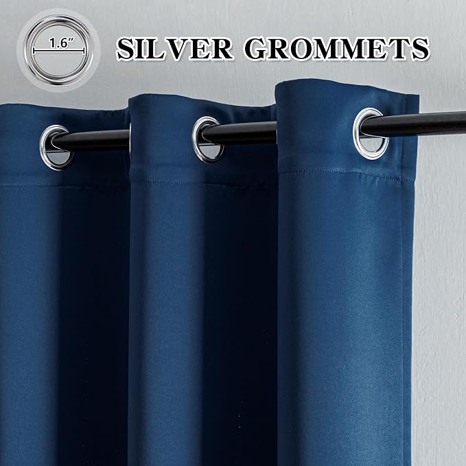 IGEMAEVE Blackout Curtains 96 Inch Length 2 Panels Set, Grommet Energy Saving
