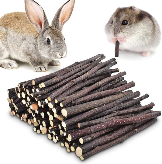 ERKOON Natural Apple Sticks 300g (10.5oz Small Animals Molar Chew Toys Apple Branch Chew Treats for Hamster Rabbit Chinchilla Bunny Guinea Pig Squirrel