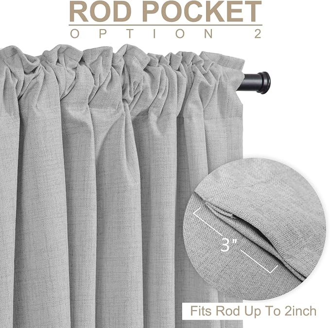100% Blackout Shield Linen Blackout Curtains