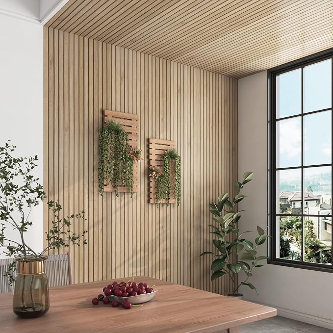 30"x160" Wood Slats Wallpaper for Bedroom Accent Walls Natural Wood Contact