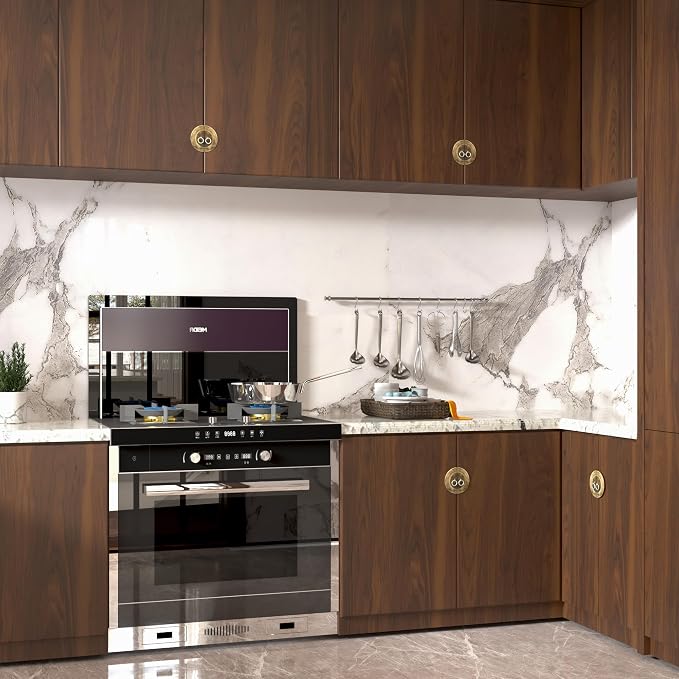 BOMENG Walnut Wood Contact Paper 16x197 inch Dark Brown Wood Wallpaper Peel and