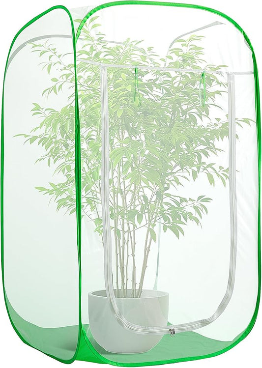 59" x 35" x 35" Pop Up Garden Mesh Plant Cover, Plant Protectors Mesh Plant Enclosure, Garden Net Cage Pest Protection Guard Tent with Storage Bag for Protect Plant Vegetable Fruit from Birds Insects