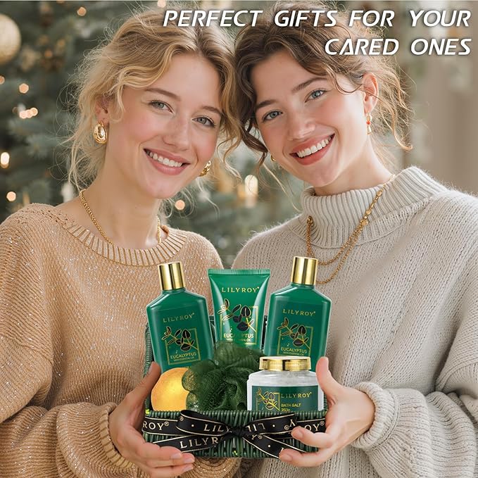 Christmas Gifts for Women - 7 Pcs Luxury Bath and Body Gift Basket Set Spa Gift Basket Set for Women, Gift with Bath Bomb | Perfect Valentine's, Birthday, Mothers Day Gifts, Gift Set for All Occasion