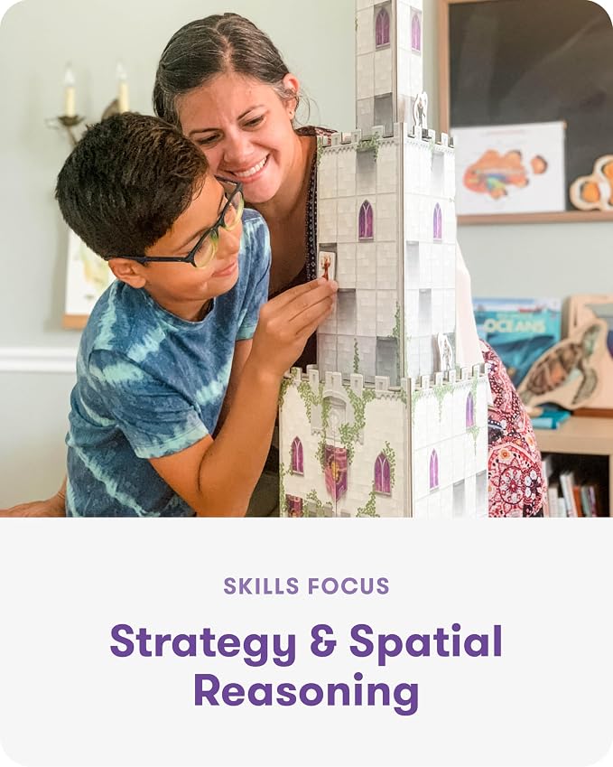 SimplyFun The Climbing Knights - Exciting Castle Climbing Strategy Board Game - Fine Motor Skills - Educational Fun with Magnetic Knights, Guard Pawns, & Premium Components - 2-4 Players, Ages 8 & Up