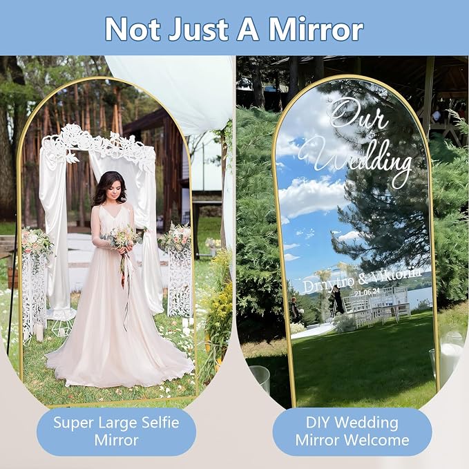 Oversized Floor Mirror Full Length 82"X44", Extra Large Arched Full Length