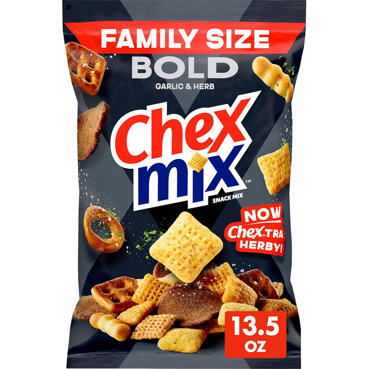 Chex Mix Bold Garlic and Herb Snack Mix, Snacks, 8 oz