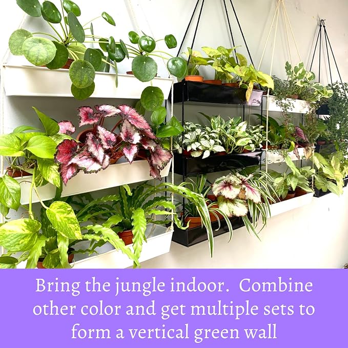 LaLaGreen 16 Inch Wall Mounted Tiered Planter