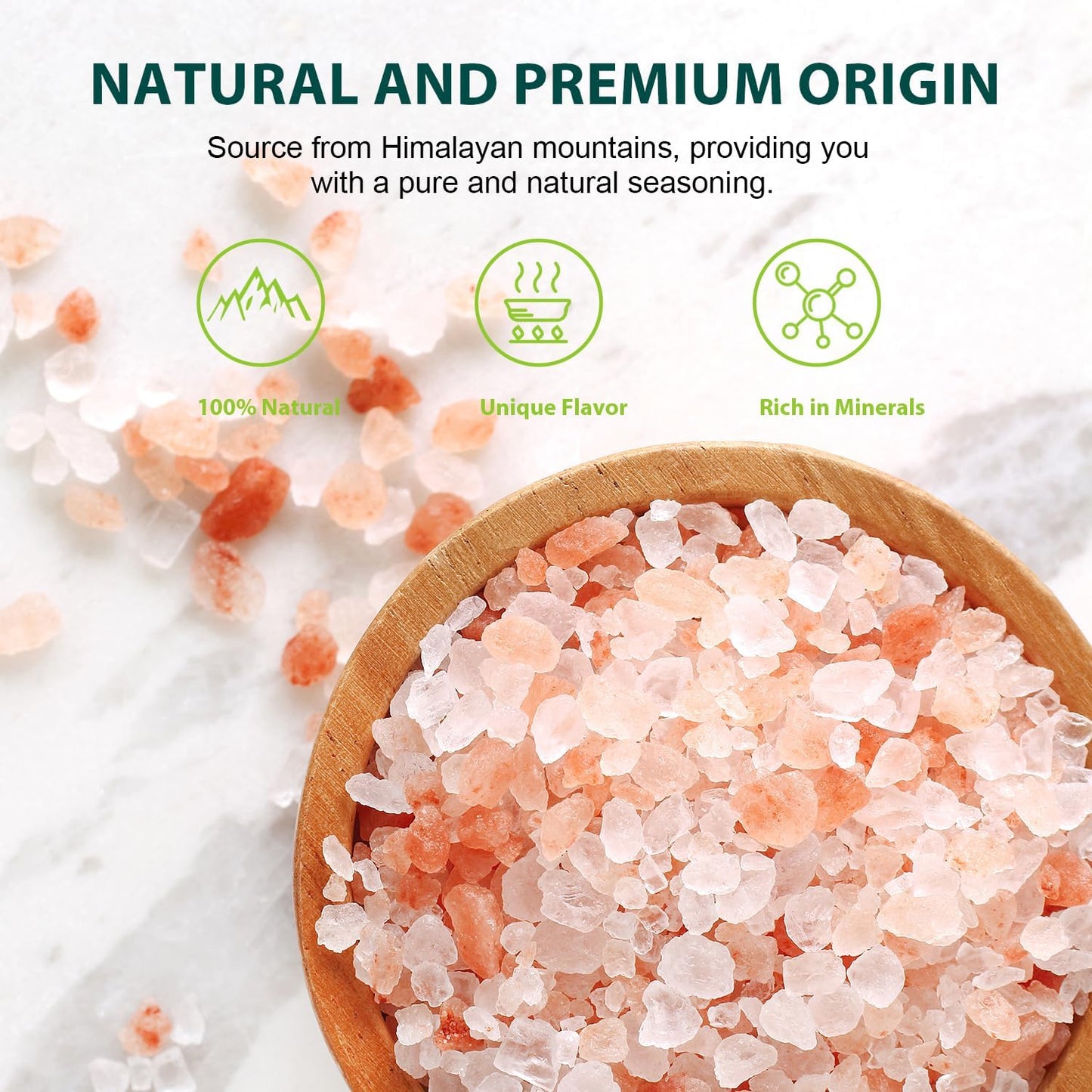 Soeos Coarse Pink Salt, Coarse Grain, 16 oz, Kosher Salt for Grinder Refill