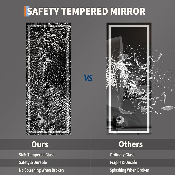 LED Bathroom Mirror 60 x 24 inch, Lighted Bathroom Vanity Mirror