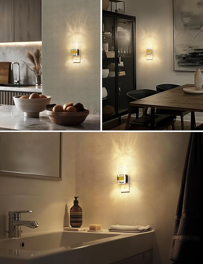 L LOHAS LED Night Lights Plug Into Wall, 2 Pack Plug in Night Light LED