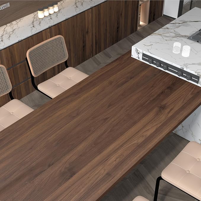 BOMENG Large Walnut Wood Wallpaper Peel and Stick Matte 48"x354" Dark Brown