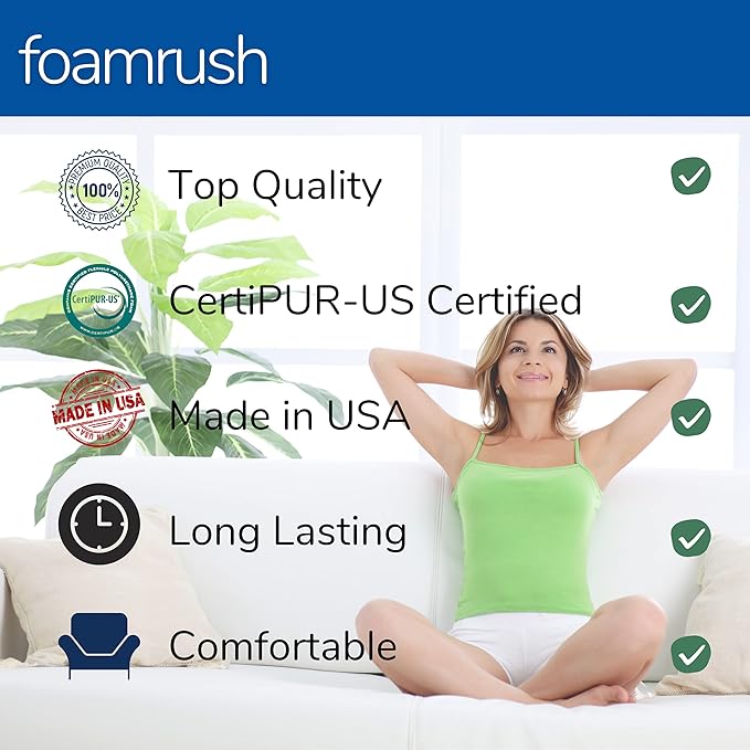 FoamRush 6-Inch Bunk (30" x 75") Mattress Cooling Gel Memory Foam RV Mattress Replacement, Medium Firm, Comfort, Pressure Relief Support, Made in USA, Travel Camper Trailer Truck, Cover Not Included