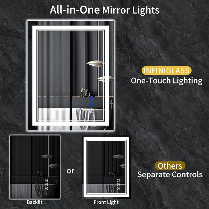 36"x32" LED Bathroom Mirror