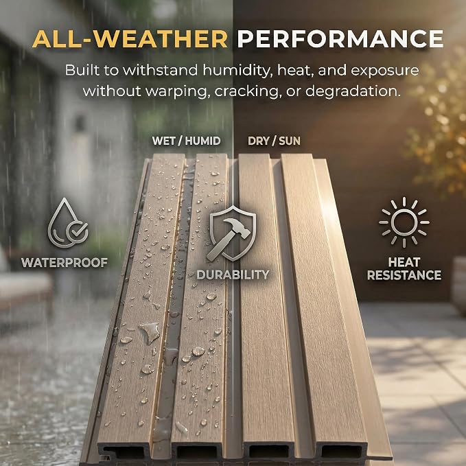 From Plain to Beautiful in Hours WPC Exterior Wall Slat Panels Waterproof