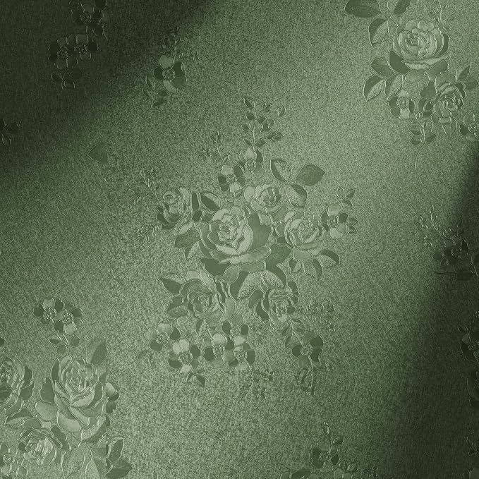 Erfoni 394"x17.7" Green Floral Embossed Wallpaper