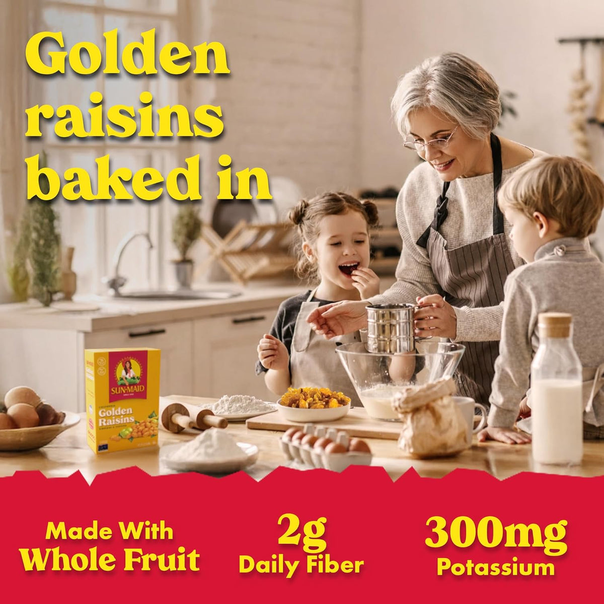 Sun-Maid California Golden Raisins - 12 oz Sharing-Size Box - Dried Fruit Snacks, Back to School Lunches, and Natural Sweeteners
