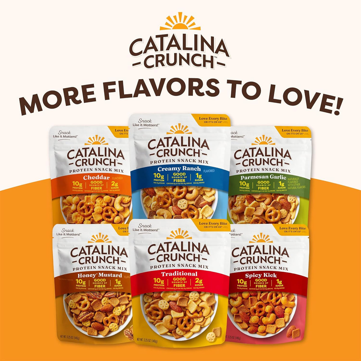 Catalina Crunch Protein Snack Mix - 10g Protein, 1g Sugar per Serving - Good Source of Fiber, Gluten Free - Spicy Kick, 5.25 Ounce Bag (Pack of 1) - Packaging May Vary